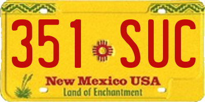 NM license plate 351SUC