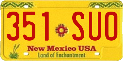 NM license plate 351SUO