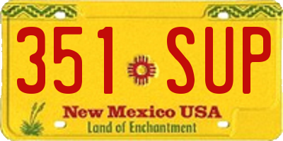 NM license plate 351SUP