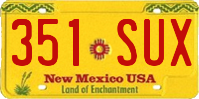 NM license plate 351SUX