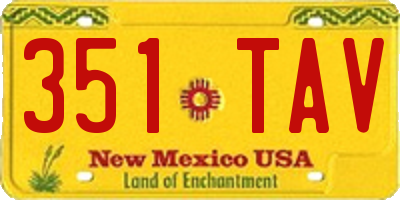 NM license plate 351TAV