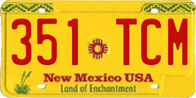 NM license plate 351TCM