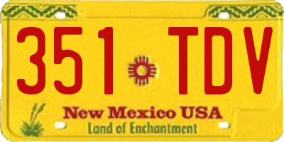NM license plate 351TDV
