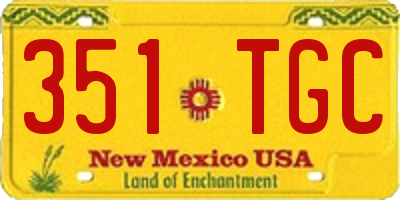 NM license plate 351TGC