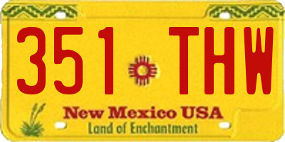NM license plate 351THW