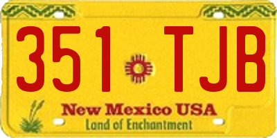 NM license plate 351TJB