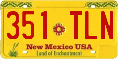 NM license plate 351TLN