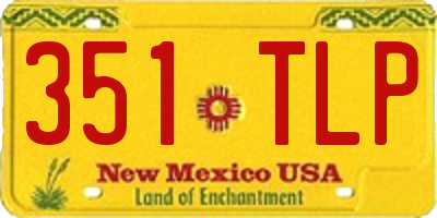NM license plate 351TLP
