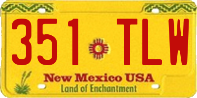 NM license plate 351TLW