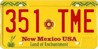 NM license plate 351TME