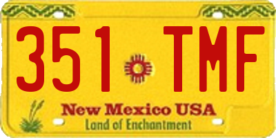 NM license plate 351TMF