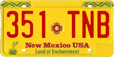 NM license plate 351TNB