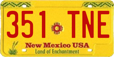 NM license plate 351TNE