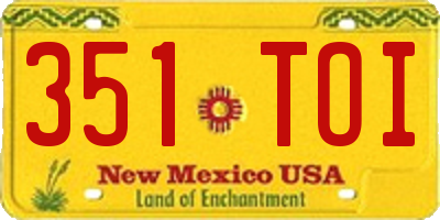 NM license plate 351TOI