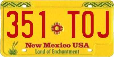 NM license plate 351TOJ