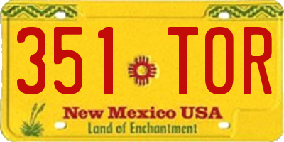 NM license plate 351TOR