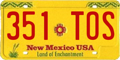 NM license plate 351TOS