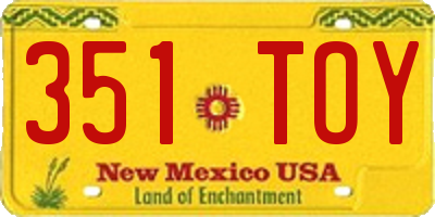 NM license plate 351TOY