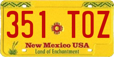 NM license plate 351TOZ