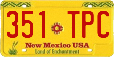 NM license plate 351TPC