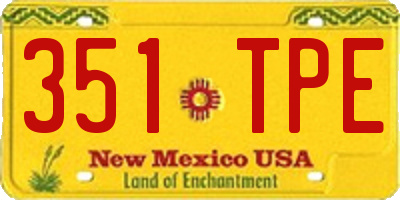 NM license plate 351TPE