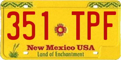 NM license plate 351TPF