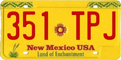 NM license plate 351TPJ