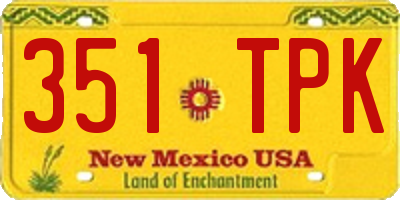 NM license plate 351TPK