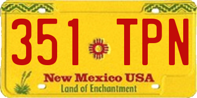 NM license plate 351TPN