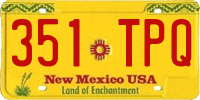 NM license plate 351TPQ