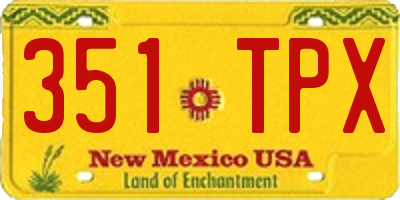 NM license plate 351TPX