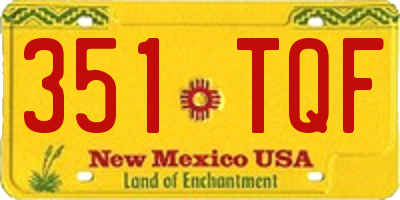 NM license plate 351TQF