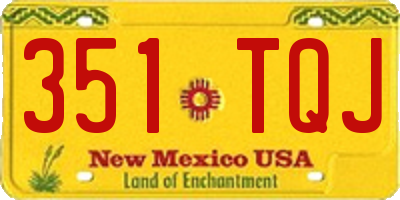 NM license plate 351TQJ