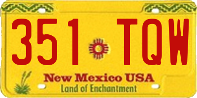 NM license plate 351TQW