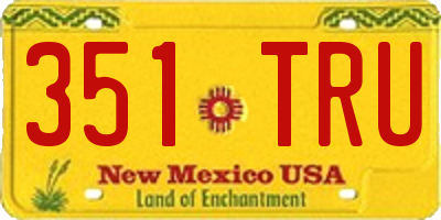NM license plate 351TRU