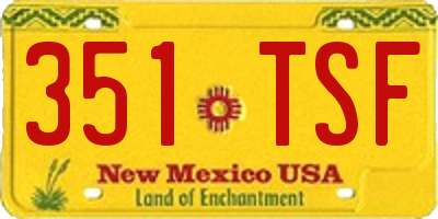 NM license plate 351TSF