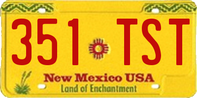 NM license plate 351TST