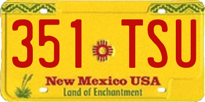 NM license plate 351TSU