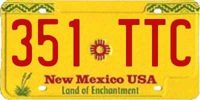 NM license plate 351TTC