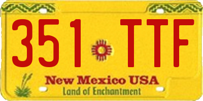 NM license plate 351TTF
