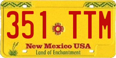 NM license plate 351TTM