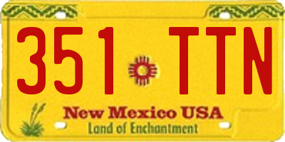 NM license plate 351TTN