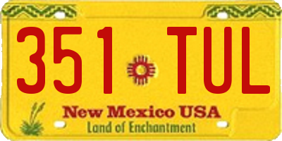 NM license plate 351TUL