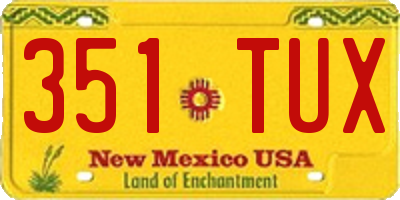 NM license plate 351TUX