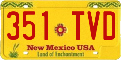 NM license plate 351TVD