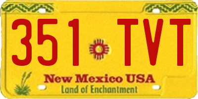 NM license plate 351TVT