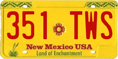 NM license plate 351TWS