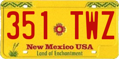 NM license plate 351TWZ