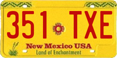 NM license plate 351TXE
