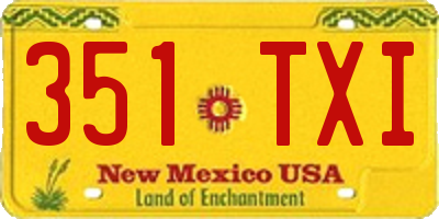 NM license plate 351TXI